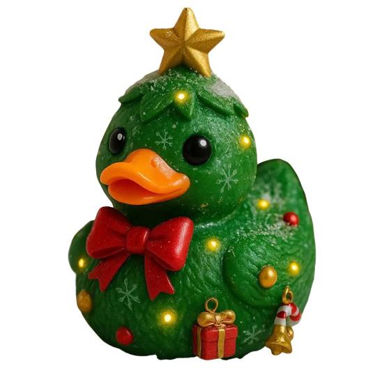 1/3Pcs Duck Ornament Handmade Texture Festive Christmas Decoration with Gift Bowknot Crutch Decor Xmas