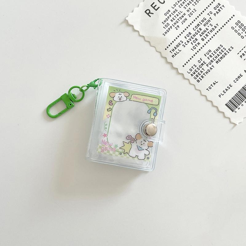 1/2-Inch Holder Pockets Transparent Diy Mini Po Album Keychain Portable Po Storage Holder Key Ring