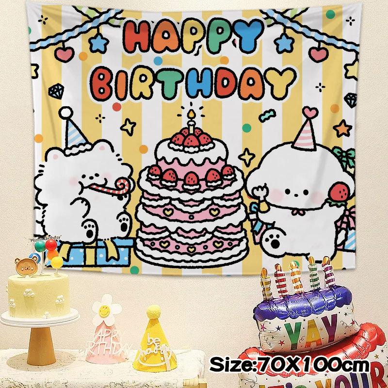 

Милый гобелен для детского душа, гобелен для вечеринки по случаю дня рождения, декоративная подвесная ткань, аксессуар, домашний декор, декор комнаты