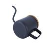 FUN COFFEE Drip Pot 350ml Narrow Mouth Stainless Steel Coffee Kettle with Lid Kitchen Drip Single Person Coffee Stylish Black New Life (co-0046-1)