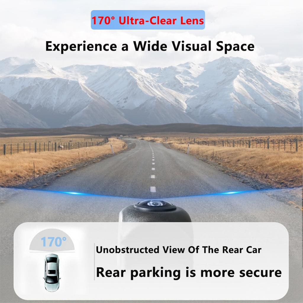 Car Accessories - Car Starlight Night Vision Fisheye Lens CCD Rear View Camera HD Image 170° Reversing Camera with Parking Line IP68 Waterproof