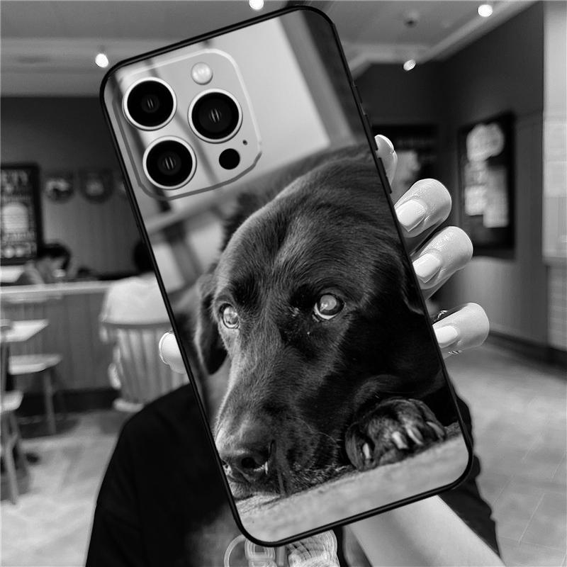 Black Labrador Dog Case For iPhone 17 16 15 14 13 12 11 Pro Max Mini Plus 16e 17 Air Bumper Cover Accessories