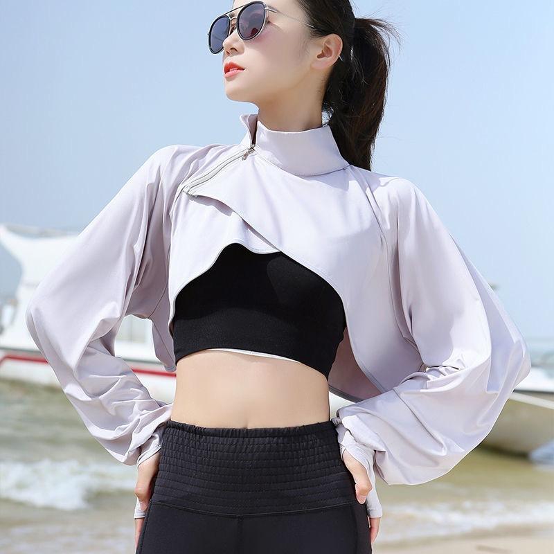 Sunsreen Shawl Arm Sleeves Women Short Uv Protection Cloak with Finger Hole for Golf Travel Hiking Riding Driving Outdoor Sports