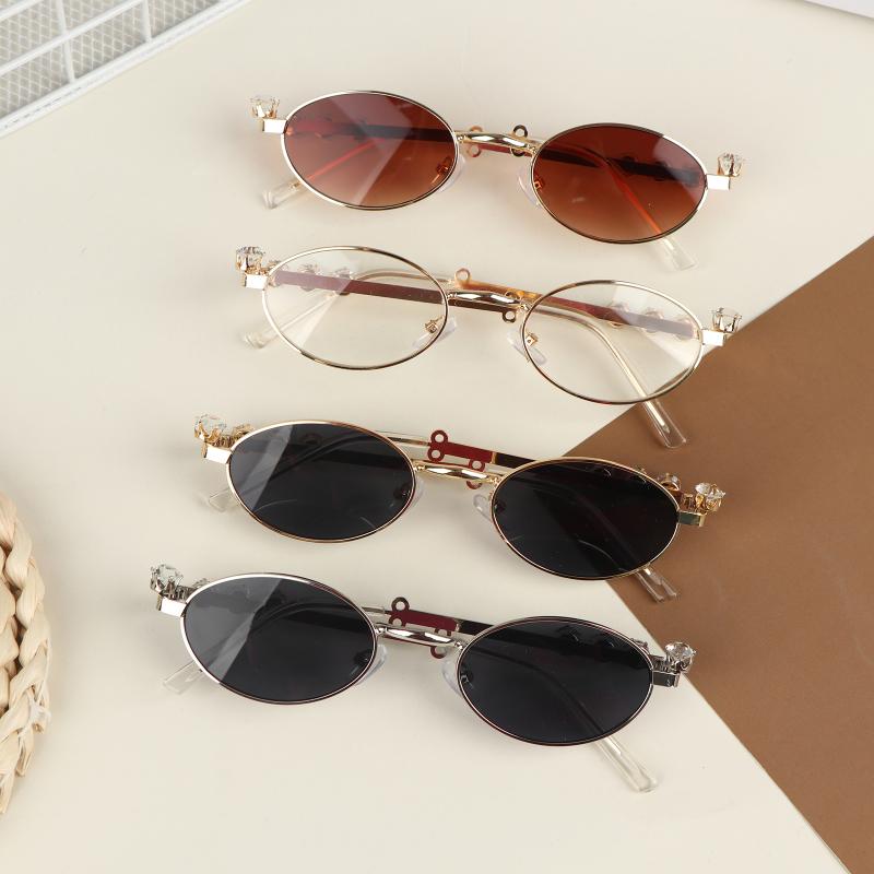 Women Men Metal Blue Light Blocking Small Oval Glasses Frame Lightweight Fashionable Eyewear for Daily Computer Use