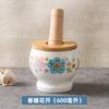 Cartoon Cat Ceramic Jar, Mashed Garlic Mortar Garlic Porcelain Jar Household Garlic Masher Pounding Medicine Jar Spice Grinder