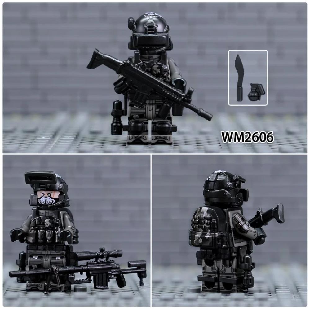 WM6147 WM6168 WM6169 Militaire Serie SWAT Special Forces Bouwsteen Commando Soldaat Stad Politie Pet Mini Actiefiguur Speelgoed