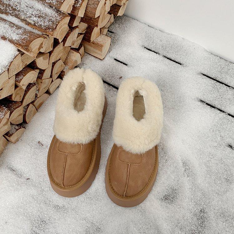 Fur Waterproof Fur Integrated Snow Boots Women's 2025 New Winter Piled Thickened Warm Northeast Cotton Shoes
