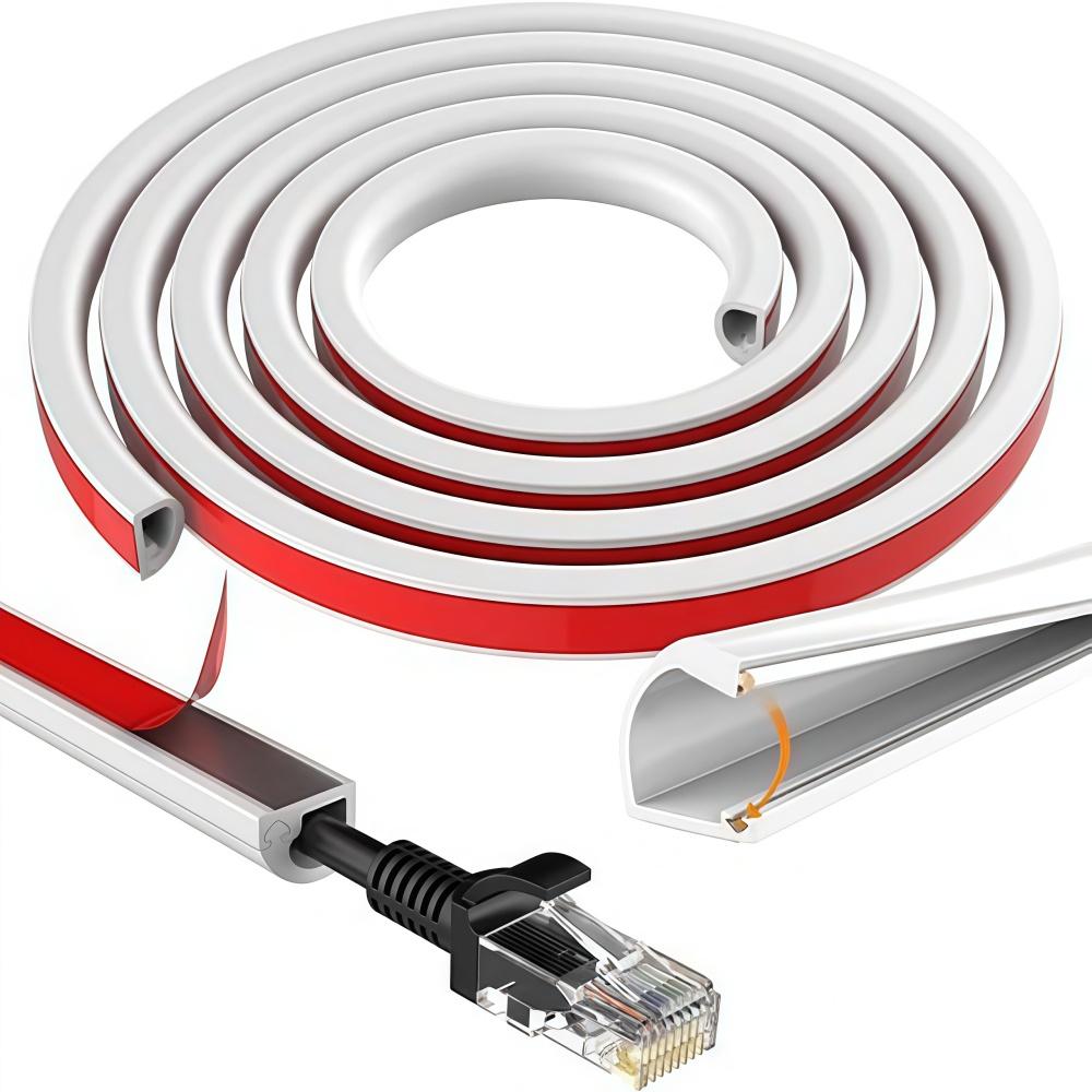

1PC 1/2/3/5/10M Self-Adhesive Wire Hiders for TV on Wall Wire Concealer for Cords Hide Cables Cable Covers White Raceway Cable 1M белый
