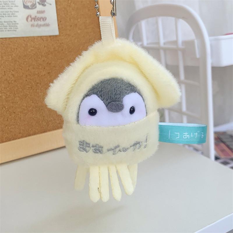 Adorable Cartoon Japanese Chubby Penguin Plush Toy Bag Charm Keychain For Kids