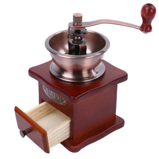 Wygodna, trwała, oszczędzająca pracę, solidna, klasyczna, ręczna korba drewniana szlifierka do ziaren do ręcznego młynka do kawy w kuchni