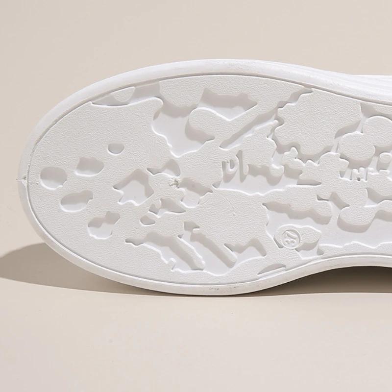 Mode Damen Freizeitschuhe Weiß Dicke Sohle Damen Sneaker Bequeme Vielseitige Laufschuhe Outdoor Tennis Skateboard Schuh