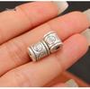 Ethnic-Style Sterling Silver S999 Fu Character Spacer Beads: Retro Barrel Ruyi Beads for DIY Lucky Silver Jewelry