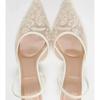 Fashion Elegant Mesh Embroidered Flowers Designer Heeled Sandals Women 2025 Summer Sexy Slingback Pointed Toe Thin High Heels Dress Shoe