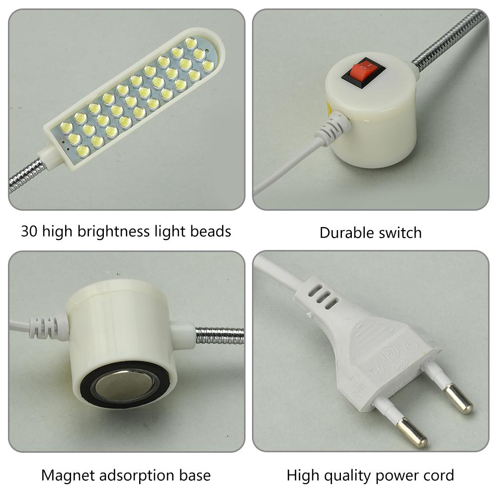 New 30 LED Sewing Machine Lamp 360 Flexible Adjustable Gooseneck Work Lamps Industrial Lights with Magnetic Base for Workbench