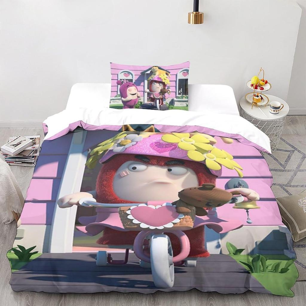 3D Printed High-quality Cartoon Down Duvet Cover for Children, Adults, Modern Ultra-fine Fiber Duvet Cover with Zipper and Pillo