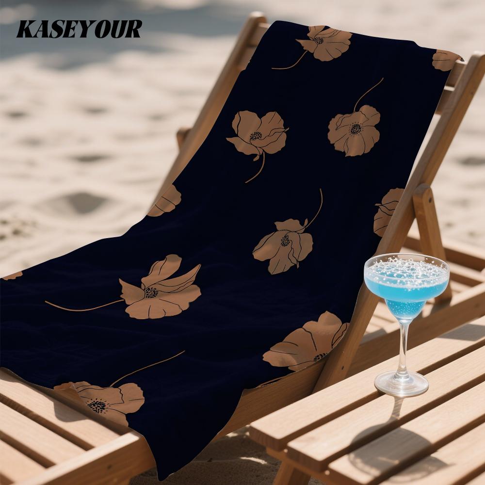 Midnight Blossom Oversized Microfiber Beach Towel Sand Proof Quick Dry, Absorbent for Swimming Pool Travel Camping