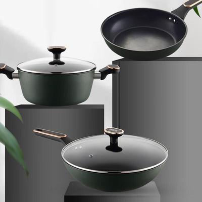 Deslang Langyi Fine Iron Wok, Soup Pot, Frying Pan Set