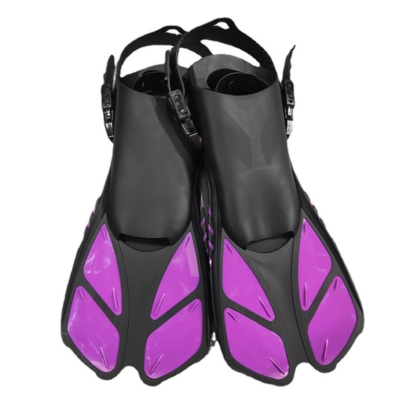 Adjustable Hasps Snorkels Fins Short Swimming Fins Open Heel Swim Flippers for Snorkeling Divings Swimming