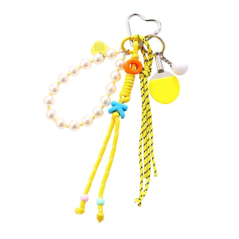 Table Tennis Racket Rope Pendant Decorative Hanging Chain Braided Rope Ornament Fashion Pendant Gift for Friend