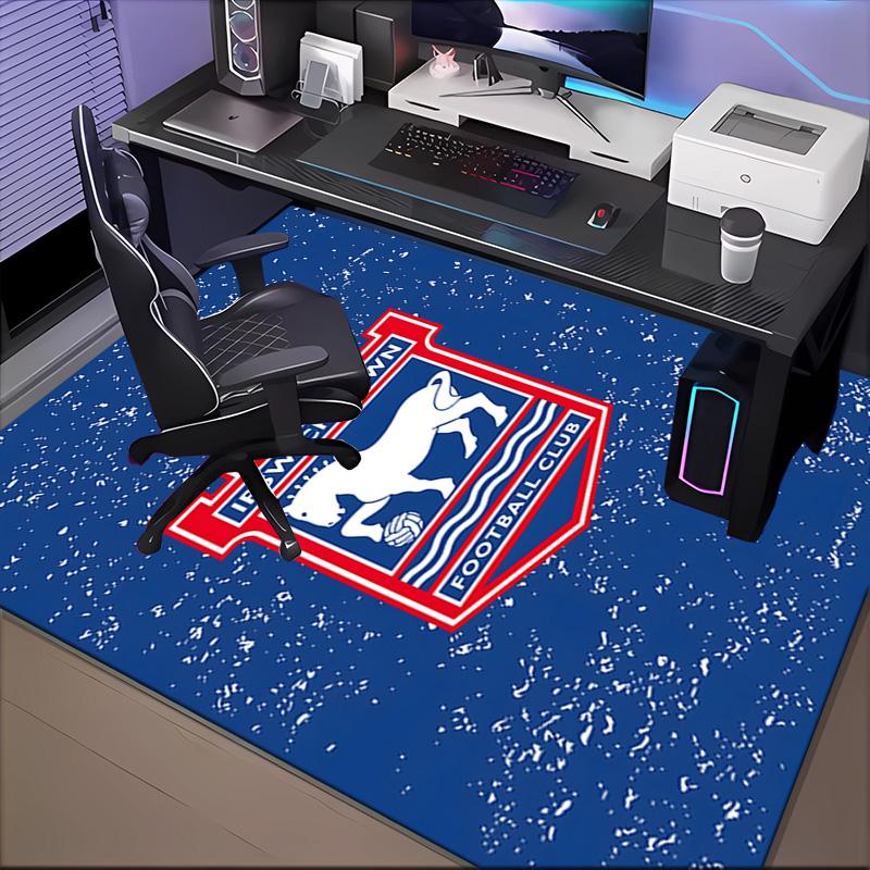 FC Ipswich Crest Rug for Living Room, Game Rooms, Office, Bedroom, Office Floor Mat Playful Design, fan gifts Christmas decor