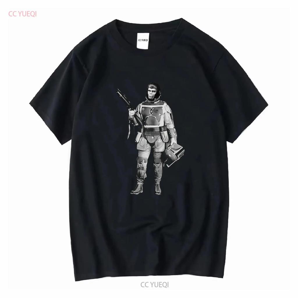BOBA APE FETT T Shirt MASH UP Planet Mando Apes this is the way vintage Washed Soft homme Top For Everyday Wear Stylish Unisex
