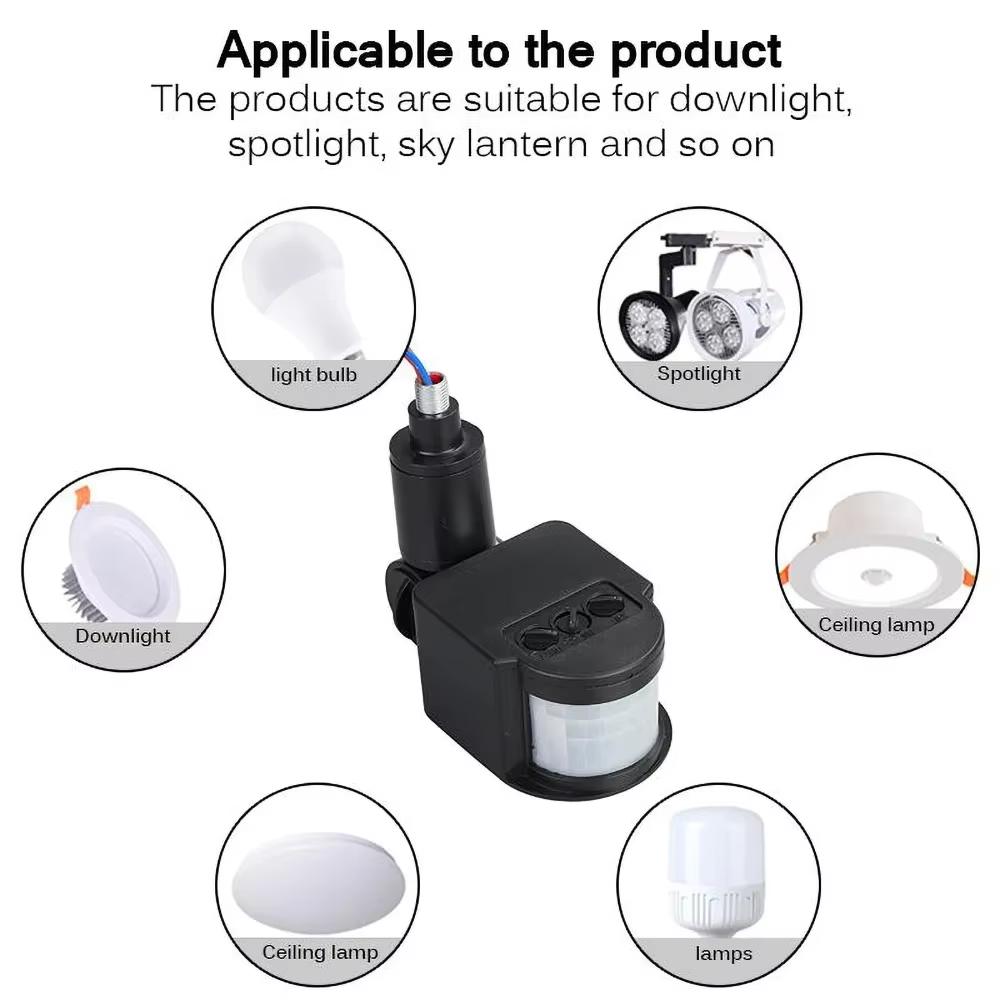 LED Motion Sensor 220V 12V Automatic Infrared PIR Movement Detector Wall Mount Timer Outdoor 12 Volt Sensor Light Switch