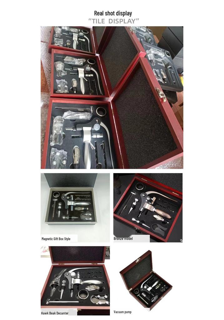 Rabbit Ear 9-Piece Wine Opener Gift Set In Wooden Box