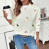 Autumn and Winter Fresh and Sweet Round Neck Pullover Sweater for Women