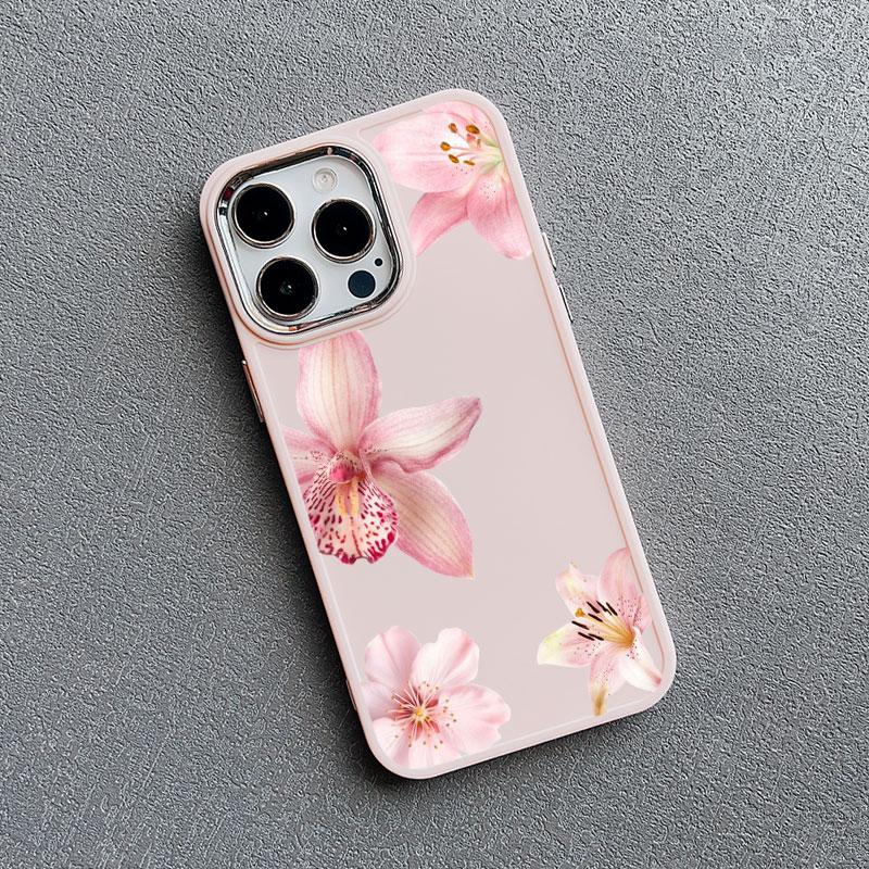 Silicone Phone Case For iPhone 15 16 14 Pro Max Plus 13 12 11 Pro Max XR XS X 7 8 SE2 Lily Orchid Flower Bloom Luxuriantly Cover