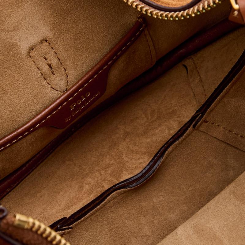 Polo Ralph Lauren Sac Brand Logo Patch Design Leather Mini Shoulder Bag Women Shoulder Bag Brown 428929801002