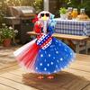 Patriotic Porch Goose Outfits 4th of July Lawn Goose Clothes with Tutu Skirt