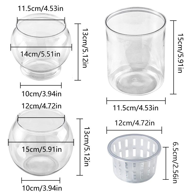 1PC Vase Home Decoration Planter Pot Fish Tank Plastic Mini Hydroponic Flower Pot Self Watering Hydroponic Vase Transparent