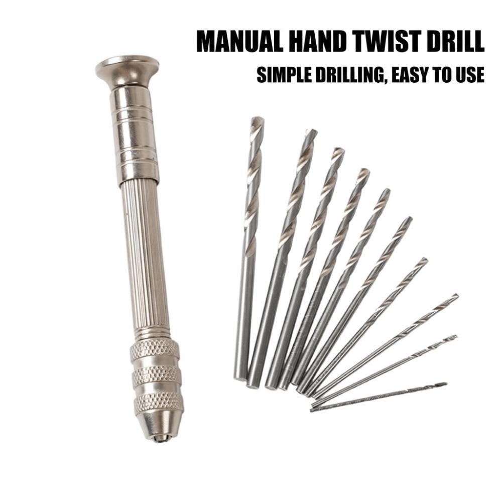 0.8-3.0mm Drill Bits Manual Twist Drill Precision Mini Hand Drill Rotary Tool  Model Making