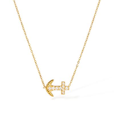 Fashion Design Necklace Feminine Minimalist Temperament Stainless Steel Creative Anchor Collarbone Chain
