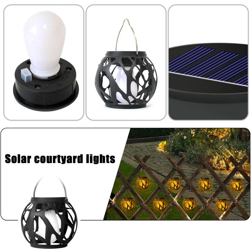 Solar Lantern Solar Hangable Lanterns Outdoor Waterproof 4x Light Backyard Patio Garden Fence Tree Decoration For Balcony Porch