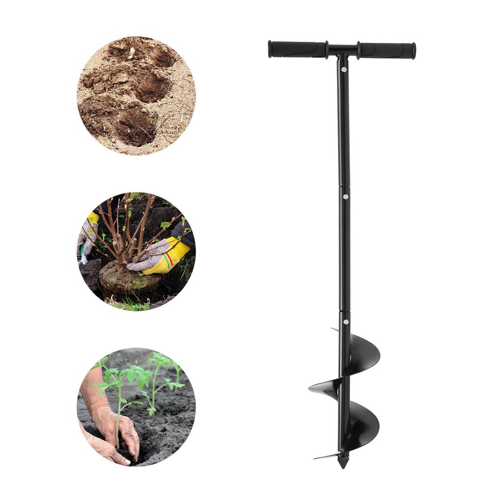 6"X 33.46" Manual Garden Hole Digging Drill Bit Hand Drill Auger Post Hole Digger For Bulb, Flower, Tree, Seedlings, Bedding