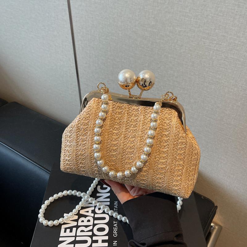Summer Woven Straw Tote Bag Casual Beach Vacation Women Shoulder Bags Large Capacity Female Handbag KTB
