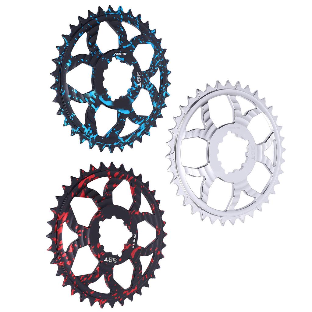 36T Bike Chainring 7075 Aluminum Alloy Lightweight Positive Negative Tooth Round Chainwheel for GXP
