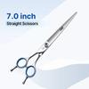 Fenice Professional 7.0/7.5/8 Inch JP440C Steel Left Hand Shears Blue Diamond Double Tail Nail Scissors Set for Pet Dog Grooming