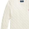 Polo Ralph Lauren Sweater Ss25 Solid Color Crew Neck Long Sleeve Knit Kids Tops White 313901316-011