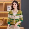 Autumn and Winter New Knitted Cardigan Women's Color Matching Fashion Bottoming Shirt Lazy Wind Sweater Jacket Top Women