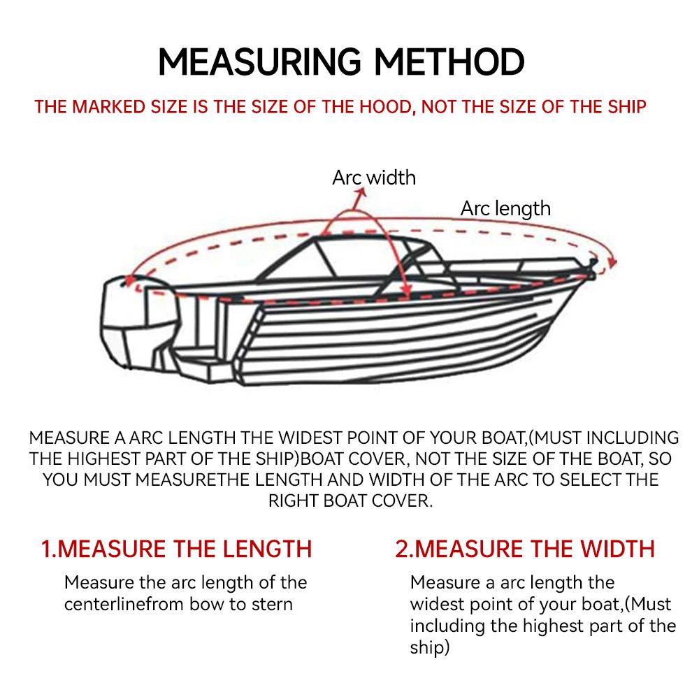 210D Yacht Boat Cover 11-19FT Barco Boat Cover Anti-UV Waterproof Heavy Duty  Marine Trailerable Canvas Boat Accessories