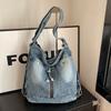 Modischer Denim-Rucksack Damen Multifunktional Große Kapazität Lässige Umhängetasche Bequem und Vielseitig Beuteltasche Frühling