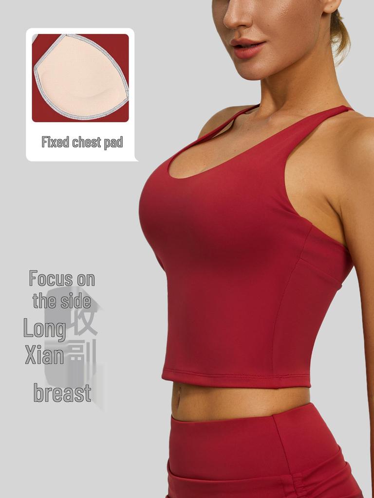Juyitang Yoga-Tanktop Ärmelloses Camisole Sport-BH für Damen