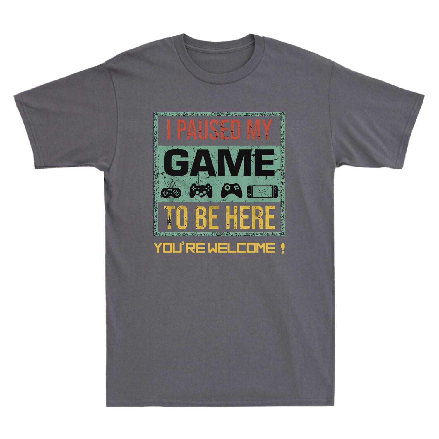 I Paused My Game To Be Here Funny Control Video Game Gamer Vintage Men s T-Shirt XL