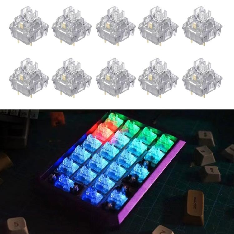 10Pcs Mechanical Keyboards TTCs Silence Bluish White V2V3 Switches 3Pin Lubricated Linears Switches