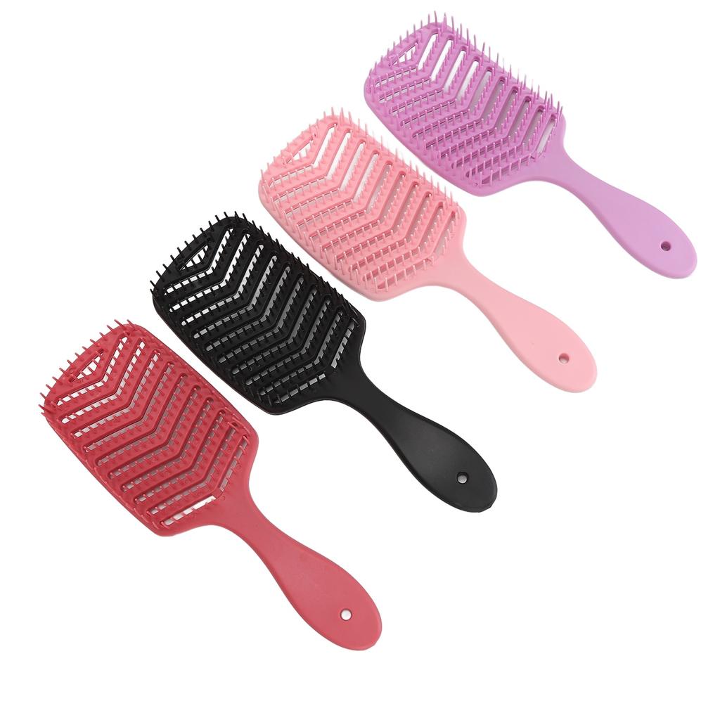 4pcs Vent Detangling Brush Faster Drying Time Scalp Massage Anti Slip Handle Blow Dry Vent Brush for Thick Thin Hair