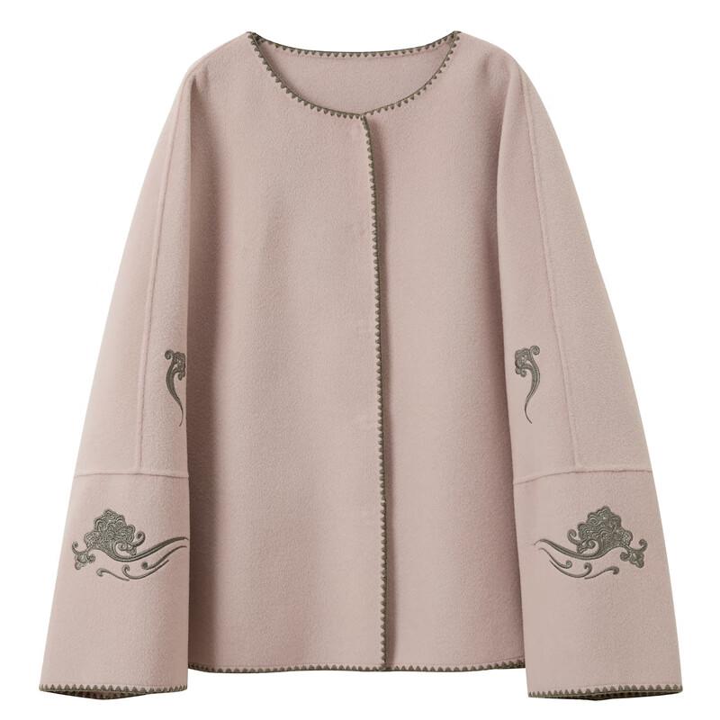 Sancai 'Yun Juan Yun Shu' Embroidered Double-Faced Wool Coat