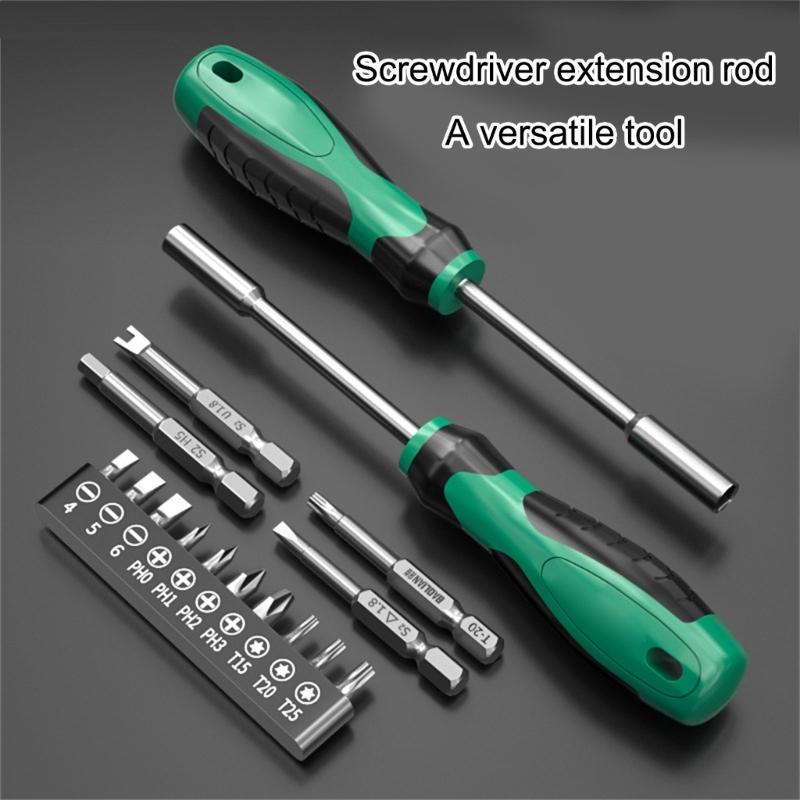Professional Steel Screwdriver Bit Adapter Extended Shafts Nut Driver Suitable for Multiple Socket for Complex Tasks