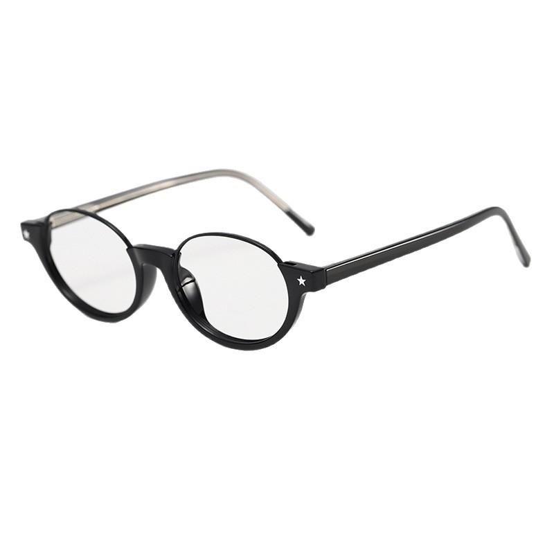New retro British anti-blue light lower-frame oval tortoiseshell nerd glasses for women, fashionable Korean style for myopia